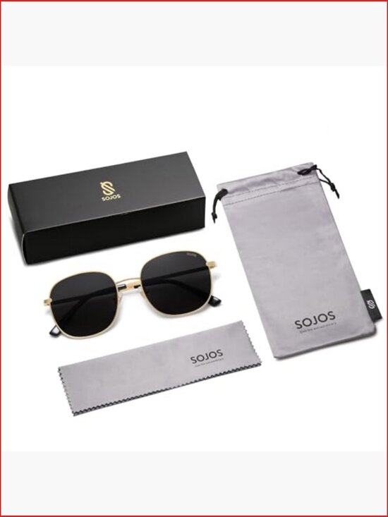 Classic Trendy Square Sunglasses with UV400 Protection and Polarized Lenses